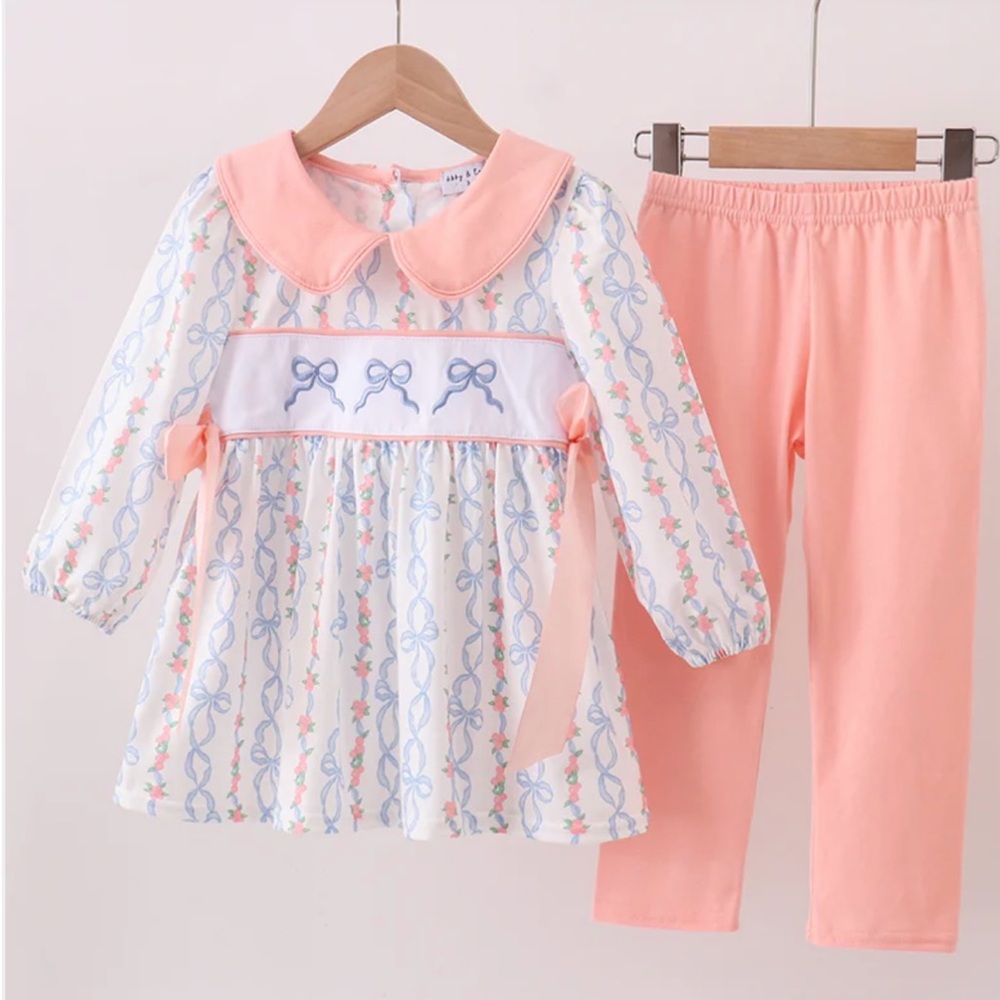 Peach and White Kids outfit